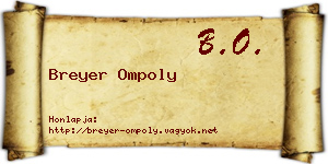 Breyer Ompoly névjegykártya
